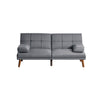 Gina 71 Inch Adjustable Futon Sofa Bed, Square Tufted, Tapered Legs, Gray By Casagear Home