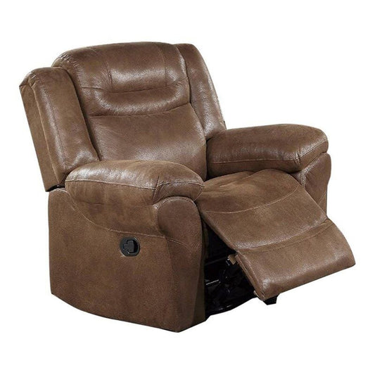 Betty 41 Inch Manual Recliner Armchair, Pull Tab Mechanism, Rich Brown By Casagear Home