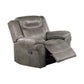 Betty 41 Inch Manual Recliner Armchair, Pull Tab Mechanism, Smooth Gray By Casagear Home