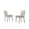 Dining Chair Set of 2 | 19" | Cross Back | Padded Seat | White