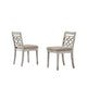 Dining Chair Set of 2 | 19" | Cross Back | Padded Seat | White