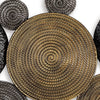 44 Inch Wall Decor Multiple Circles Hammered Spiral Texture Bronze Black By Casagear Home BM299143