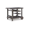 Clio 39 Inch Outdoor Serving Cart Slatted Shelves Removable Tray Gray By Casagear Home BM299184
