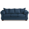 89 Inch Modern Cushioned Sofa, Blue Polyester, Pillow Top Flared Armrests By Casagear Home
