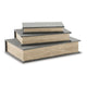 Decor Book Box Set | 3 Piece | Gray Cover | Velvet Lined