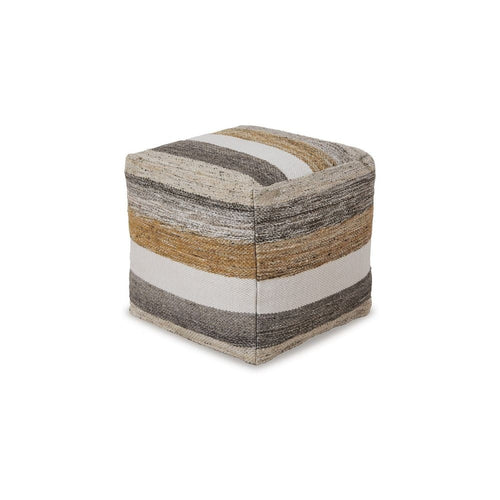 Pouf | 16" | Handwoven Square | Bead Fill | Multicolor