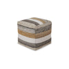 Pouf | 16" | Handwoven Square | Bead Fill | Multicolor