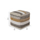 16 Inch Square Handwoven Pouf Stripe Design Bead Filling Multicolor By Casagear Home BM299220