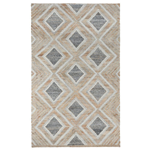 Freya Area Rug | 8 x 10 | Diamond Pattern | Handwoven Natural Jute