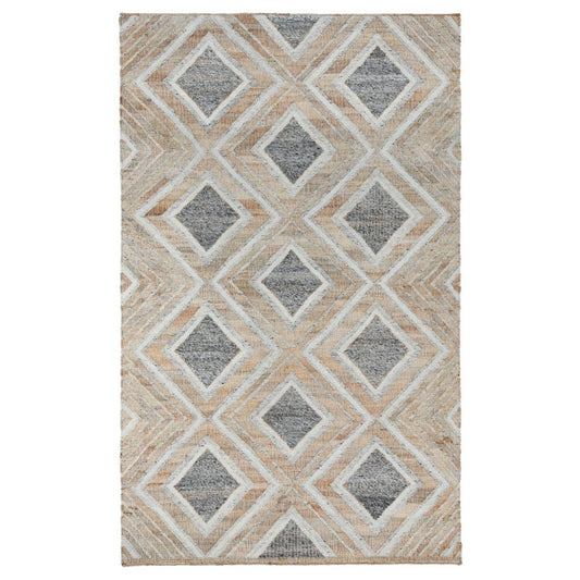Freya Area Rug | 8 x 10 | Diamond Pattern | Handwoven Natural Jute