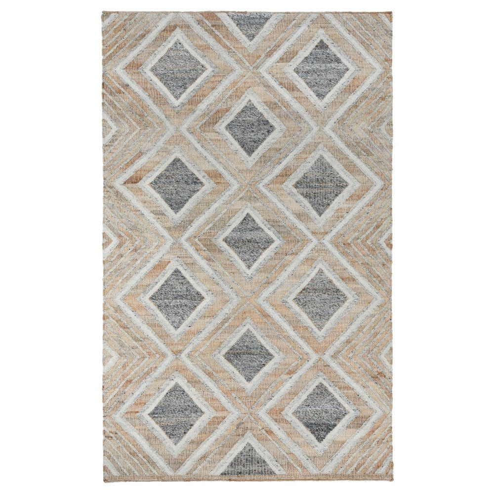 Freya Area Rug | 8 x 10 | Diamond Pattern | Handwoven Natural Jute