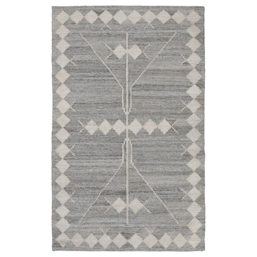 Rylie Area Rug | 5 x 8 | Indoor Outdoor | Gray Geometric Polyester