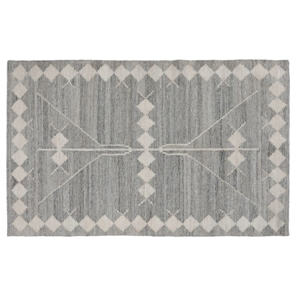 Rylie 5 x 8 Indoor Outdoor Area Rug Handwoven Polyester Gray Geometric By Casagear Home BM299269