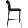Iva 27 Inch Counter Stool Chair Rolled Back Iron Black Top Grain Leather By Casagear Home BM299278