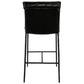 Iva 27 Inch Counter Stool Chair Rolled Back Iron Black Top Grain Leather By Casagear Home BM299278