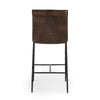 Iva 27 Inch Counter Stool Chair Rolled Back Iron Dark Brown Leather By Casagear Home BM299280