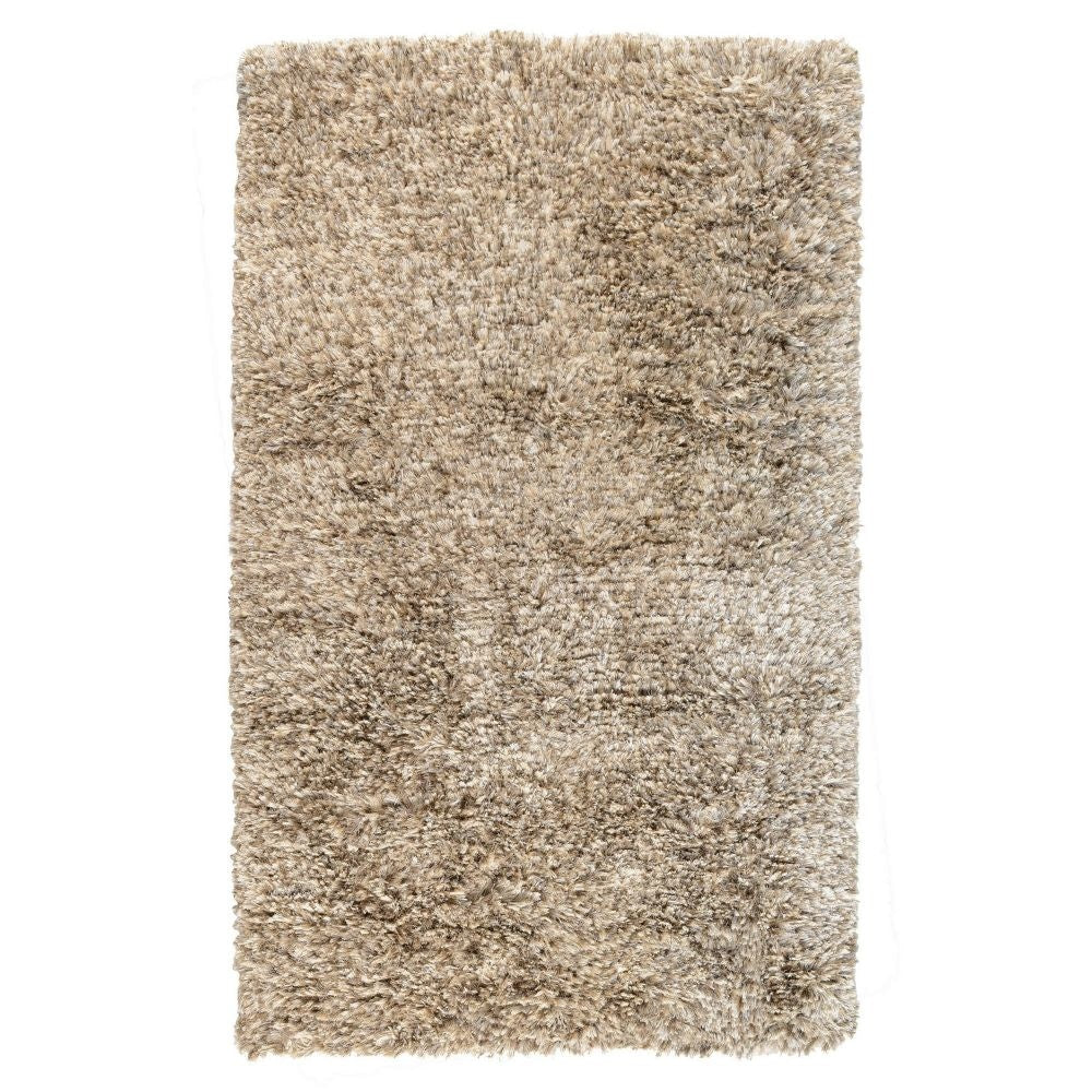 Harbinger 5 x 8 Shag Area Rug, Eco Friendly Handwoven Fabric Blend, Brown By Casagear Home