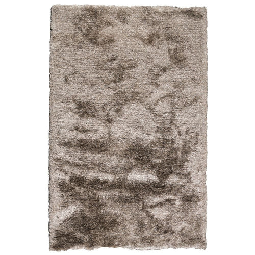 Vittorio Area Rug | 5 x 8 | Taupe Shag | Handwoven Polyester Cotton