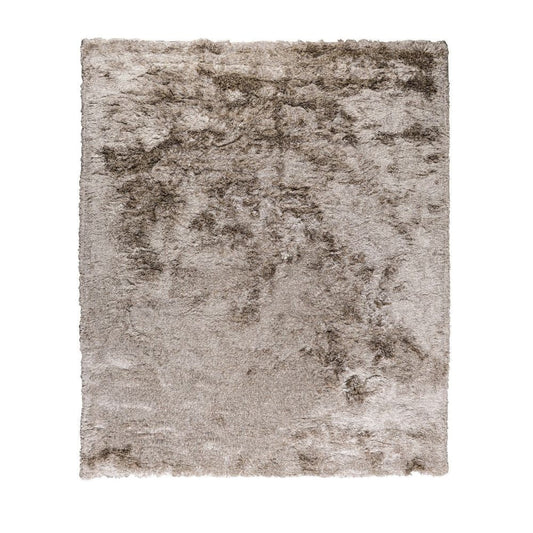 Vittorio 9 x 12 Handwoven Shag Area Rug, Polyester Cotton, Solid Taupe By Casagear Home