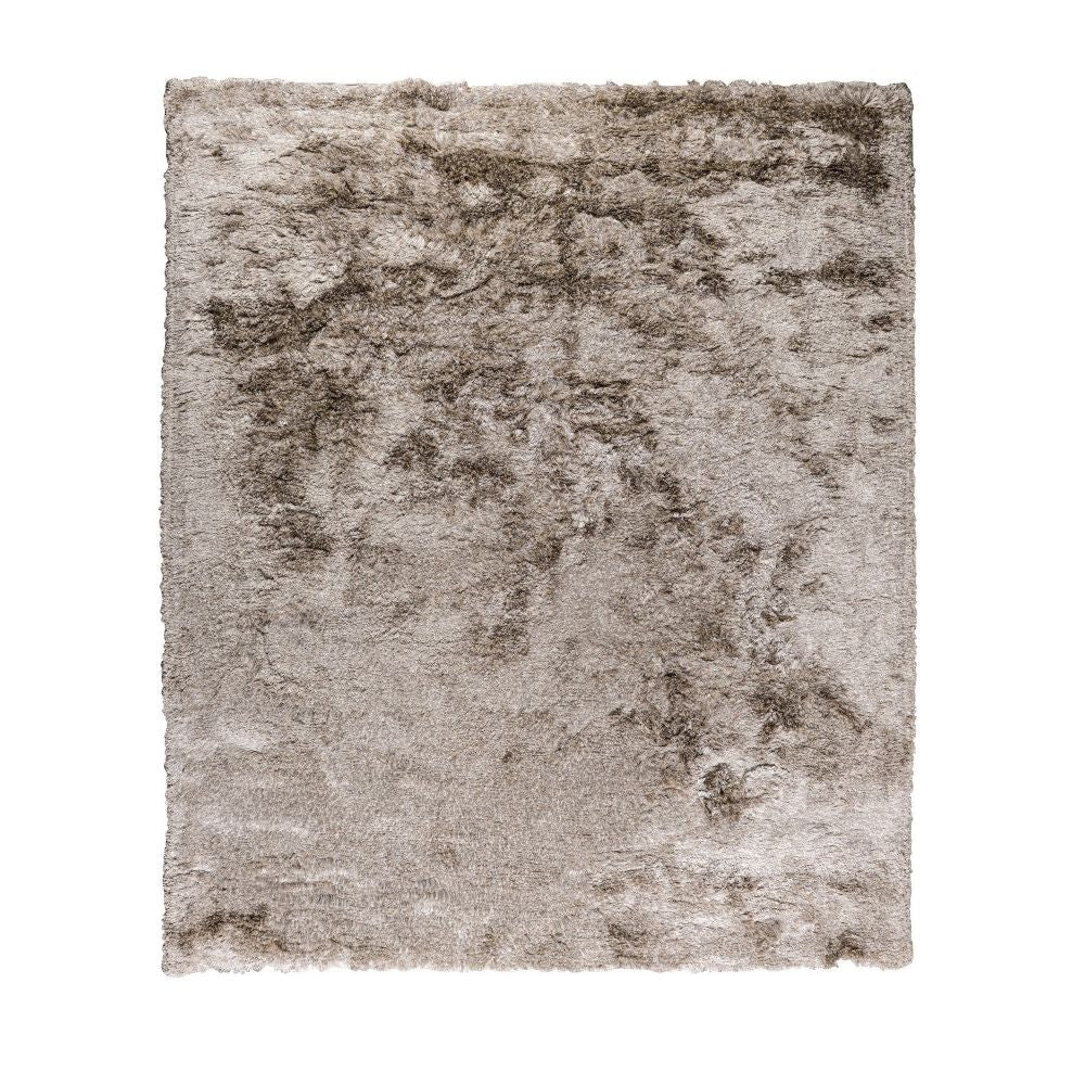 Vittorio Area Rug | 9 x 12 | Taupe Shag | Handwoven Polyester Cotton