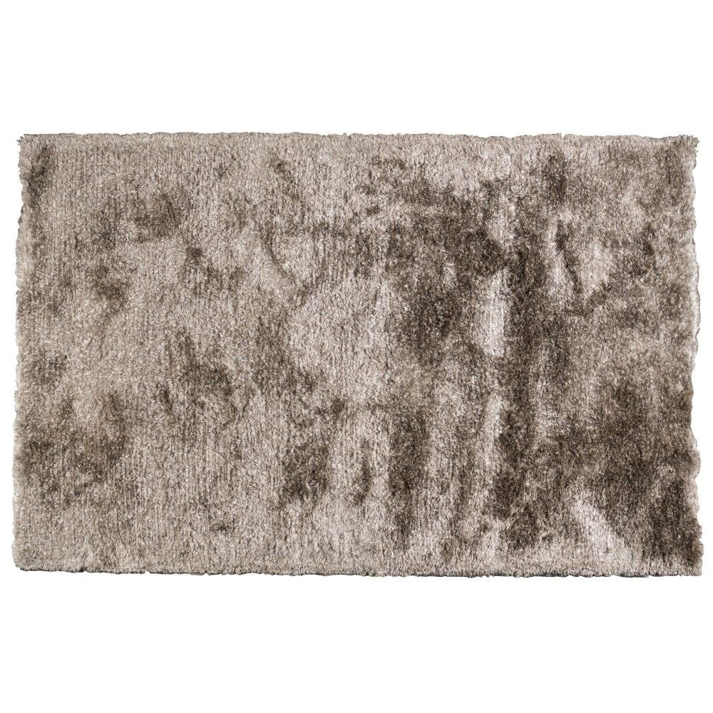 Vittorio 9 x 12 Handwoven Shag Area Rug Polyester Cotton Solid Taupe By Casagear Home BM299332