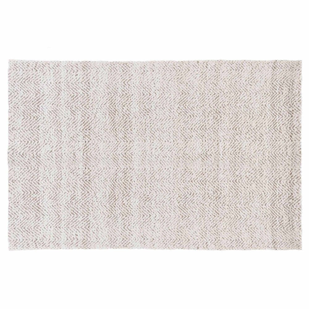 Lenn 2 x 3 Handspun Area Rug Herringbone Woven Pattern Ivory Brown Jute By Casagear Home BM299342
