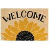 Sunflower Doormat | 24 x 36 | Coir | Yellow Black | Ivory Base