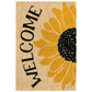 24 x 36 Coir Welcome Doormat Black Yellow Sunflower Print Ivory Base By Casagear Home BM299361