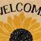 24 x 36 Coir Welcome Doormat Black Yellow Sunflower Print Ivory Base By Casagear Home BM299361