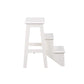 24 3 Level Step Stool Plank Tops Safety Latch White Wood By Casagear Home BM299370
