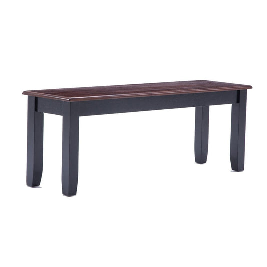 Zoy 48" Dining Bench, Cherry Brown Top, Black Tapered Legs By Casagear Home