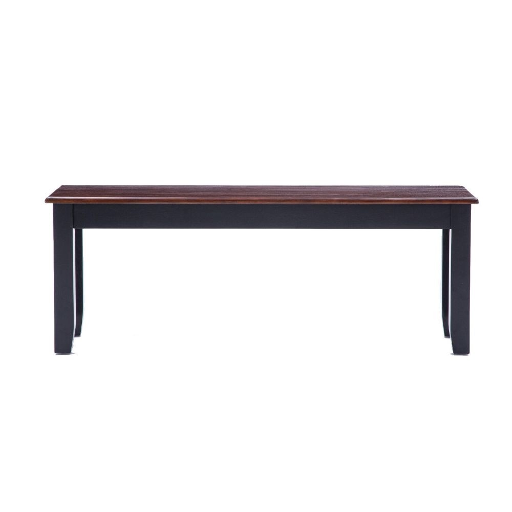 Zoy 48 Dining Bench Cherry Brown Top Black Tapered Legs By Casagear Home BM299371