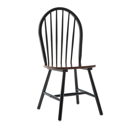Nova 18" Windsor Dining Chair, Set of 2, Farmhouse, Black By Casagear Home