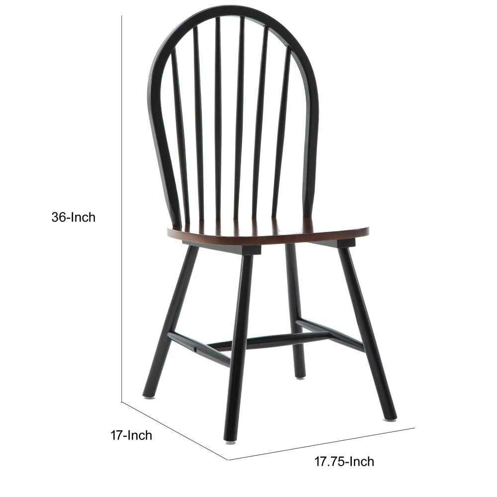Nova 18 Windsor Dining Chair Set of 2 Farmhouse Black By Casagear Home BM299382