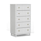 Aya 48" Tall 5 Drawer Dresser, Scalloped Front, White Wood By Casagear Home