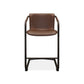27 Counter Stool Chair Set of 2 Brown Vegan Faux Leather By Casagear Home BM299509