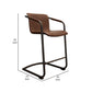 27 Counter Stool Chair Set of 2 Brown Vegan Faux Leather By Casagear Home BM299509
