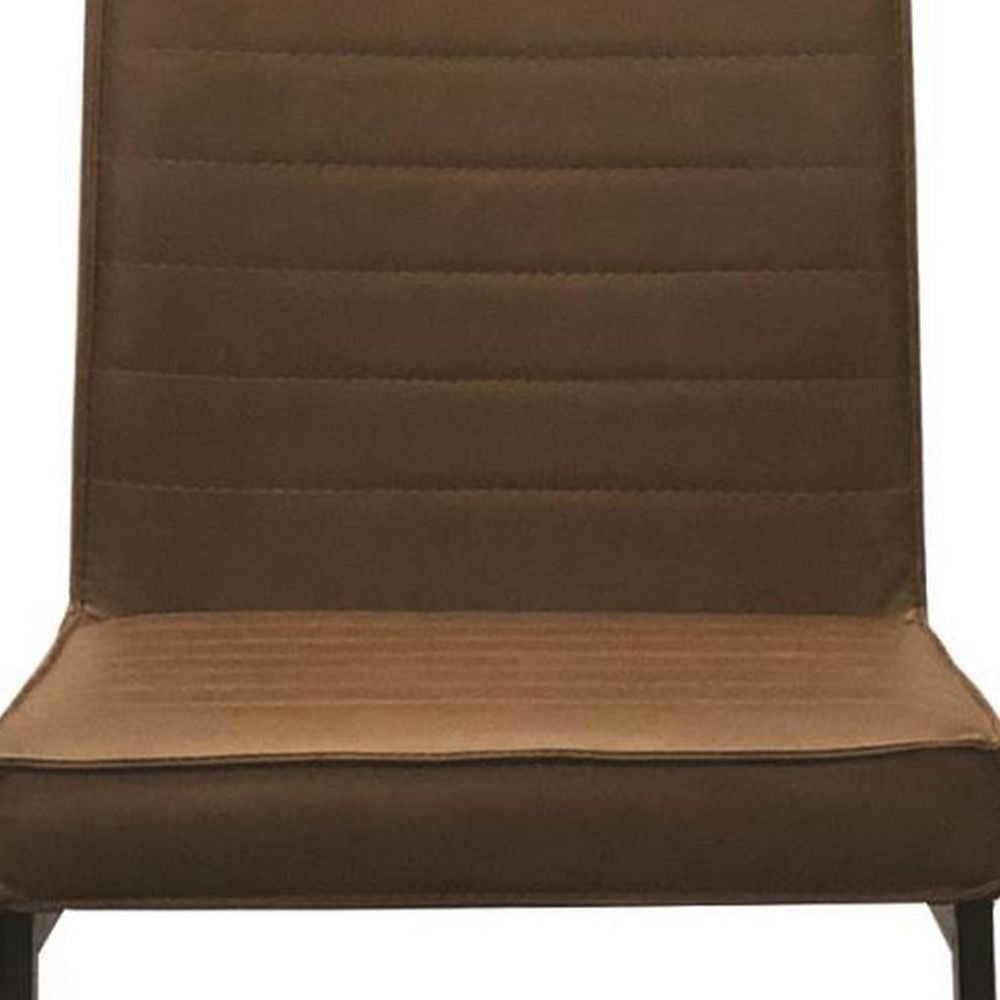 25 Counter Stool Chair Channel Tufted Brown Vegan Leather By Casagear Home BM299513