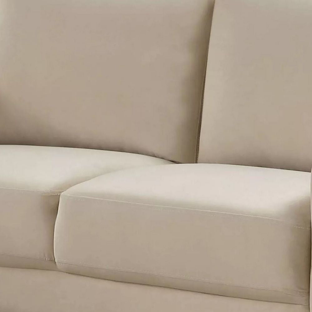 Foz 52 Loveseat Sloped Arms Tapered Legs Soft Beige By Casagear Home BM299609
