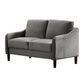 Foz 52" Loveseat, Sloped Arms, Tapered Legs, Smooth Gray By Casagear Home