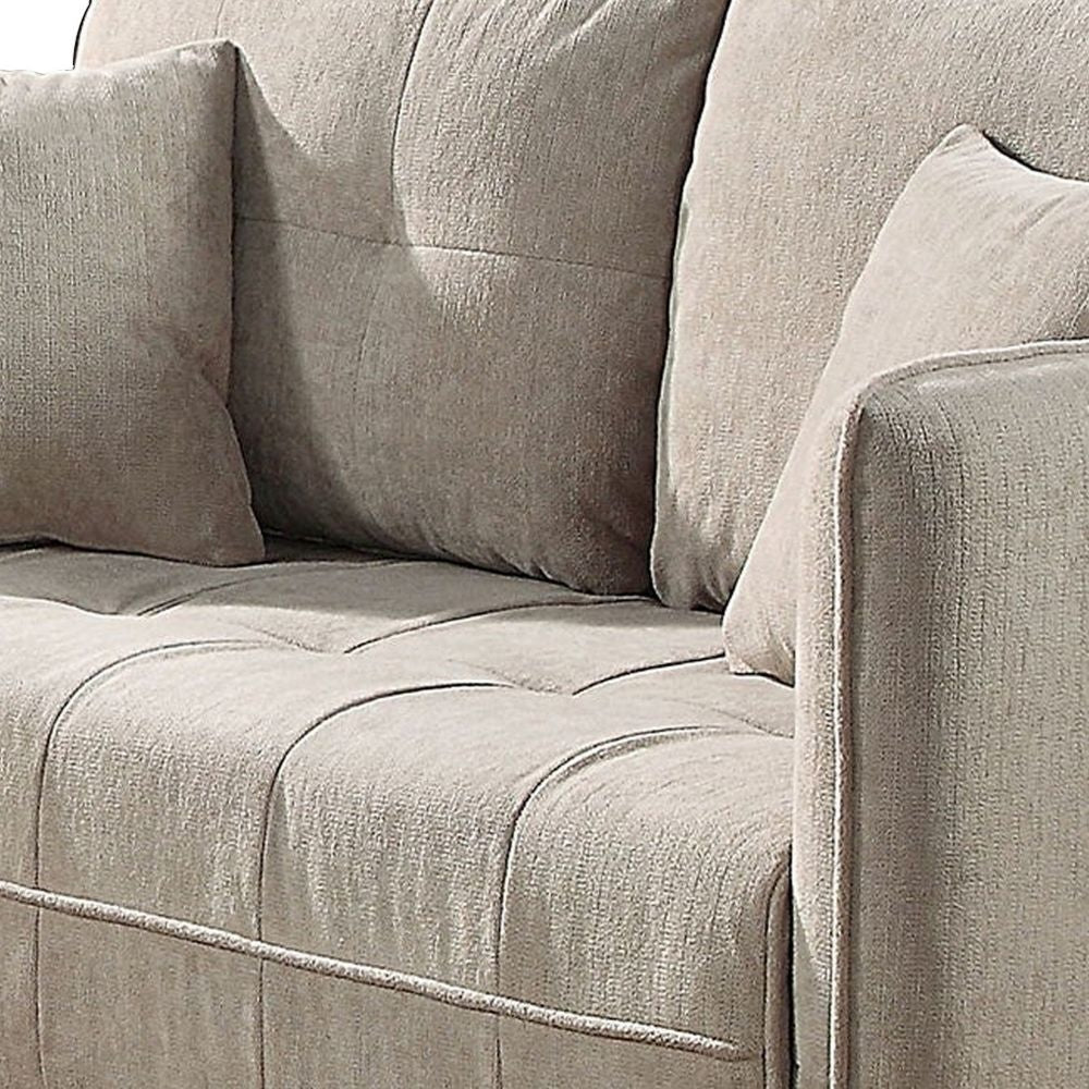 Hak 52 Loveseat Rounded Arms Biscuit Tufting Taupe By Casagear Home BM299622