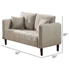 Hak 52 Loveseat Rounded Arms Biscuit Tufting Taupe By Casagear Home BM299622