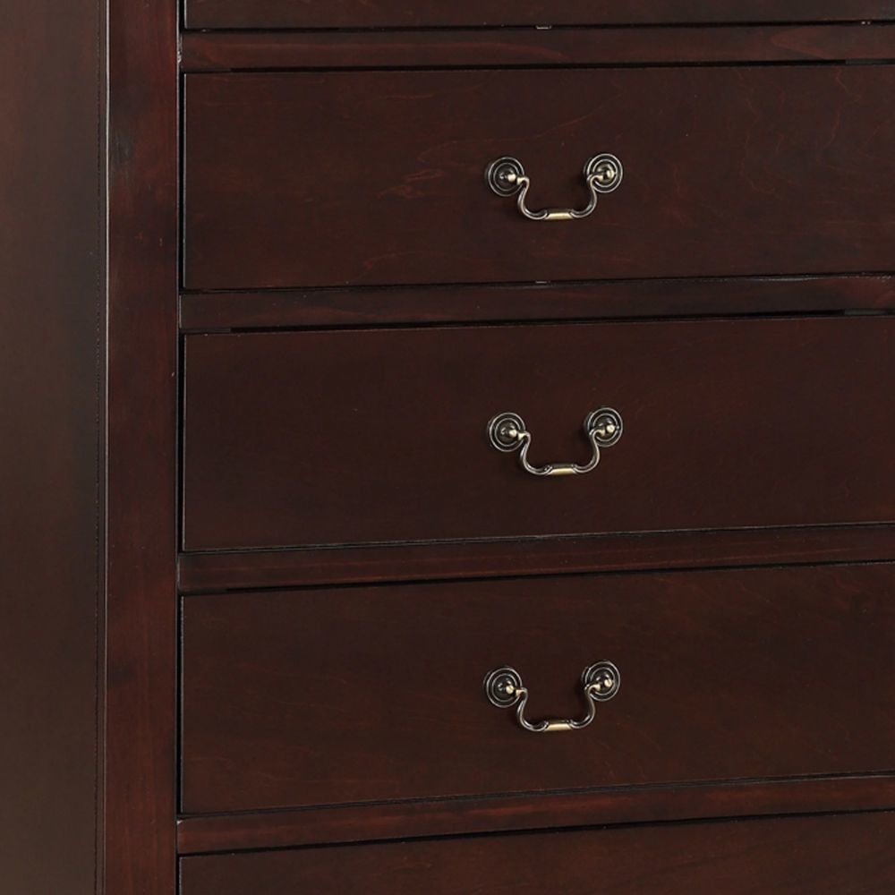 Ryla 48 Tall Dresser 5 Drawers Metal Handles Brown By Casagear Home BM300571