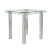 Jan 39" Counter Height Glass Table, Curved, Chrome Legs By Casagear Home