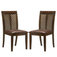 Noha 18" Dining Chair, Set of 2, Chevron Backrest, Brown By Casagear Home