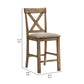 Sera 26 Counter Height Chair Set of 2 Brown Wood Fabric By Casagear Home BM300638