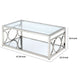 Paire 47 Coffee Table Glass Top Mirrored Bottom Shelf By Casagear Home BM300669