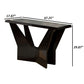 Pera 47 Sofa Console Table Glass Insert Geometric Black By Casagear Home BM300674