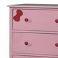 Zina 42 Tall Dresser Chest 5 Drawers Bow Accent Pink By Casagear Home BM300689