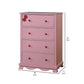 Zina 42 Tall Dresser Chest 5 Drawers Bow Accent Pink By Casagear Home BM300689